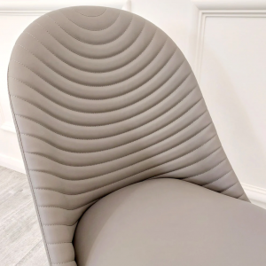 Ripple Grey Mushroom Leather Dining Chairs