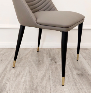 Ripple Grey Mushroom Leather Dining Chairs