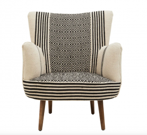 Maasai Black & Ivory Tapestry Chair