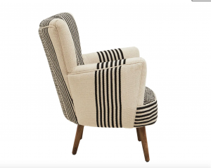 Maasai Black & Ivory Tapestry Chair