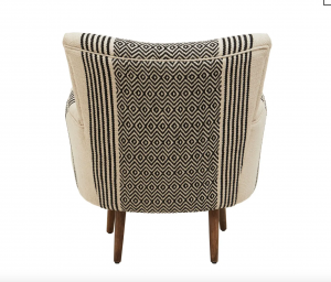 Maasai Black & Ivory Tapestry Chair