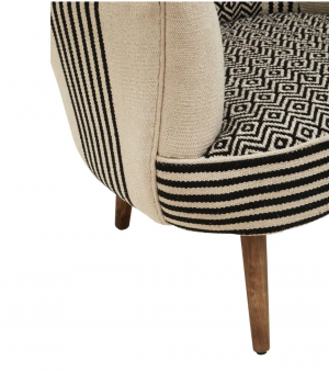 Maasai Black & Ivory Tapestry Chair