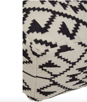 Aztec Tapestry Black & White Pouffe