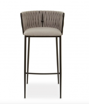 Woven Taupe Grey Bar Chair