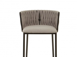 Woven Taupe Grey Bar Chair