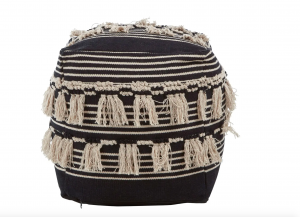 Ashanti Black & Ivory Pouffe