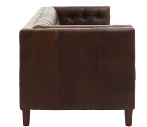 Ascot Brown Leather Sofa Three Seater