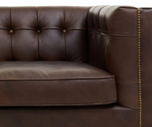 Ascot Brown Leather Sofa Three Seater