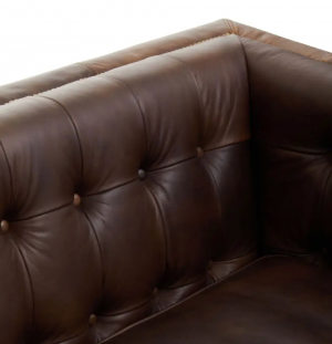 Ascot Brown Leather Sofa Three Seater