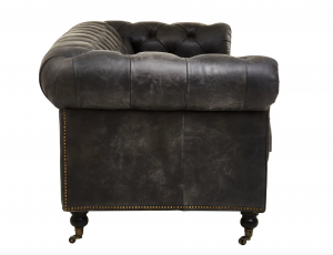 Wolf Hall Ebony Leather Sofa