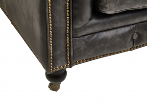 Wolf Hall Ebony Leather Sofa