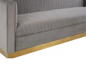 Hampstead Grey Velvet Sofa