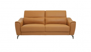 Chic Saffron Leather Sofa