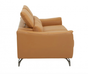 Chic Saffron Leather Sofa