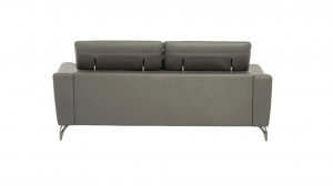 Chic Grey Leather Sofa