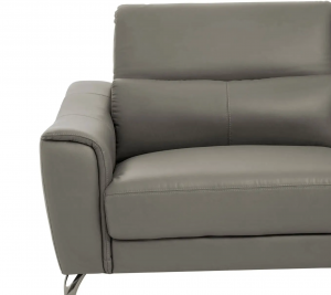 Chic Grey Leather Sofa