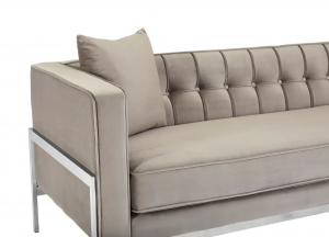 Monaco Grey Velvet  Sofa