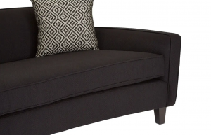 Raven Black Faux Leather Sofa