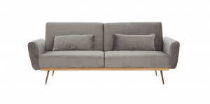 Taupe Grey Velvet Sofa Bed