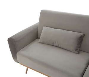 Taupe Grey Velvet Sofa Bed