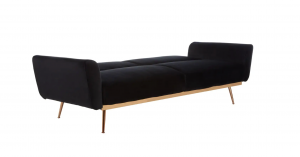 Midnight Black Velvet Sofa Bed