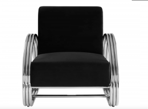 Retro Black & Chrome Lounge Chair