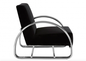 Retro Black & Chrome Lounge Chair