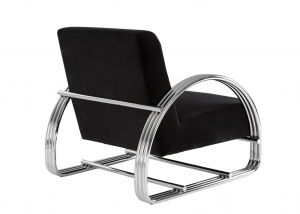 Retro Black & Chrome Lounge Chair