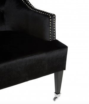 Kensington Black Velvet Occasional Chair