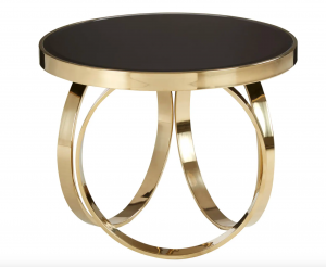 Tri-Circular Gold & Black End Table