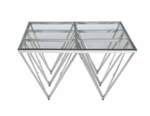 Pyramid Silver & Glass Coffee Table