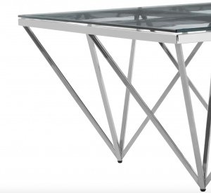 Pyramid Silver & Glass Coffee Table