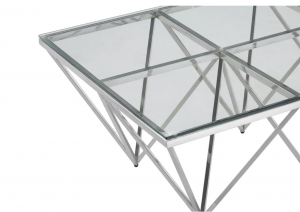 Pyramid Silver & Glass Coffee Table