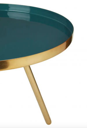 Turquoise Enamel Side Table