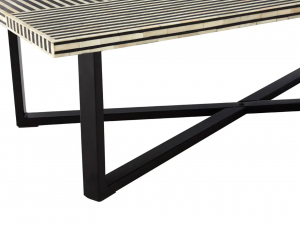 Black & Ivory Striped Coffee Table