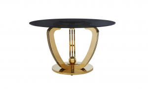 Florentine Round Black & Gold Dining Table