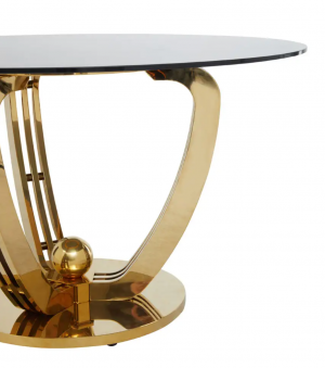 Florentine Round Black & Gold Dining Table