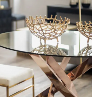 Rose Gold Round Dining Table