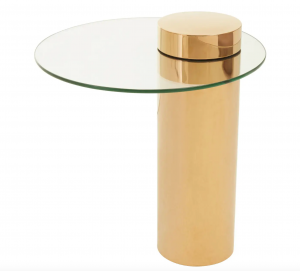 Bari Gold Glass Side Table