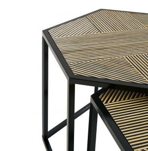 Amari Hexagonal Set of Side Tables