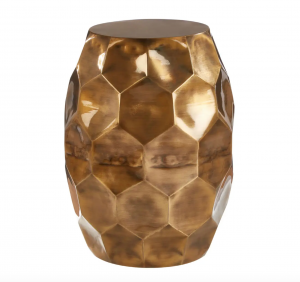 Honeycomb Antique Brass Side Table