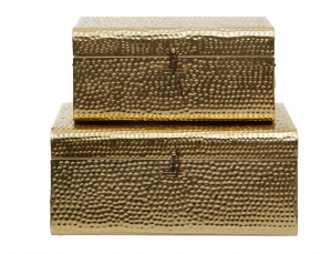 Set of Small Hammered Gold Trunks