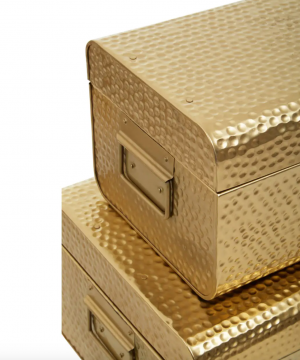 Set of Small Hammered Gold Trunks