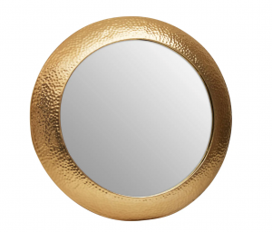 Gold Hammered Round Mirror