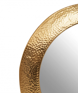 Gold Hammered Round Mirror