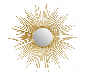 Sun Ray Gold Round Mirror