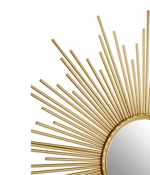 Sun Ray Gold Round Mirror