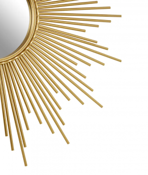 Sun Ray Gold Round Mirror