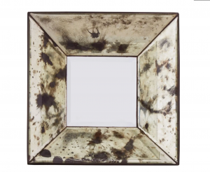 Small Vintage Antiqued Square Mirror