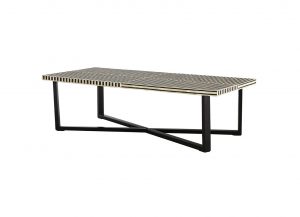 Black & Ivory Striped Coffee Table